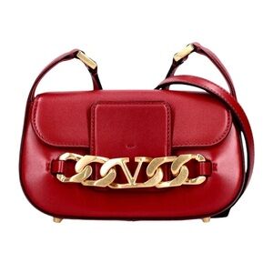 Valentino Garavani VLogo Chain Small Calfskin Shoulder Bag